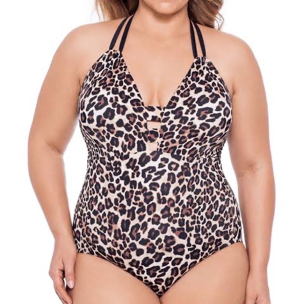 Animal print one piece swimsuit XL bikini
